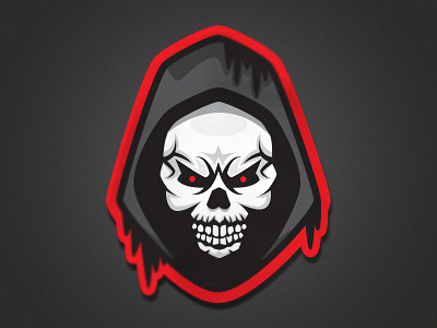 Spooky branding drawing graphic illustration logo logo mark red skull vector