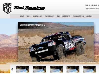 Off Road Racing clean gray image slider website white