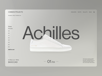 Common Projects Web Design Concept