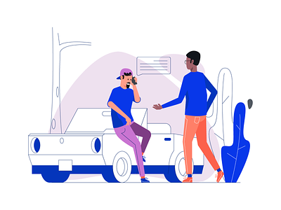 Lifestyle Illustrations animation assets attractive bright colors car character chat design fun graphic design humans illustration lifestyle lottie people social ui