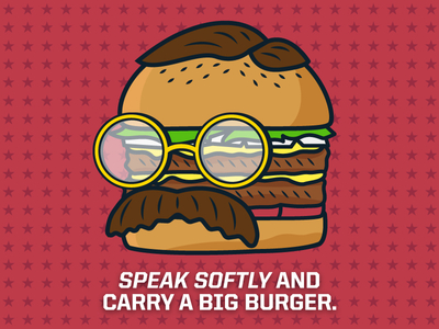 Beyond Meat - President's Day - Theodore Roosevelt american burger funny illustration patriotic president presidential presidents day red stars teddy roosevelt theodore roosevelt