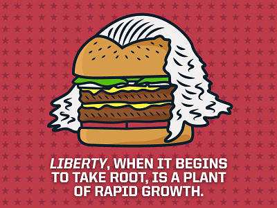 Beyond Meat - President's Day - George Washington american burger funny george washington illustration patriotic president presidential presidents day red stars