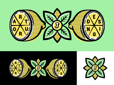 Arturo J Design - My New Logo citrus graphic design green identity design lemons logo personal branding plant redesign slice yellow