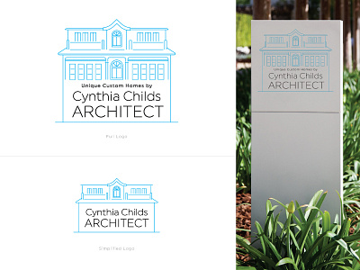 Cynthia Childs - Architect | Logo Redesign architect blueprint branding context custom home house identity design line art lines logo