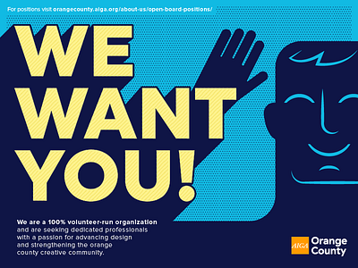 We Want You – AIGA Orange County aiga call to action community creative design illustration orange county professionals volunteering