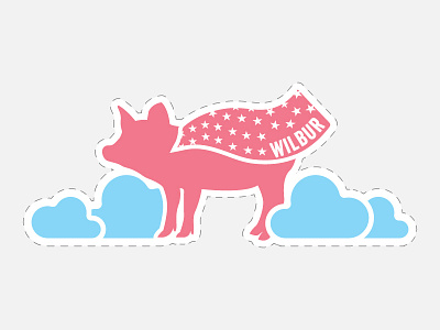 Beyond Meat - Photobooth Prop - Flying Wilbur beyond meat cutout flying photobooth pig prop vegan vegetarian when pigs fly