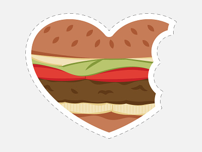 Beyond Meat - Photobooth Prop - Heart Veggie Burger