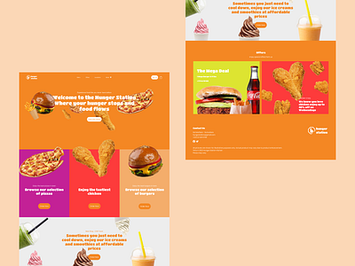 Hunger Station Landing Page design food landing page ui web design