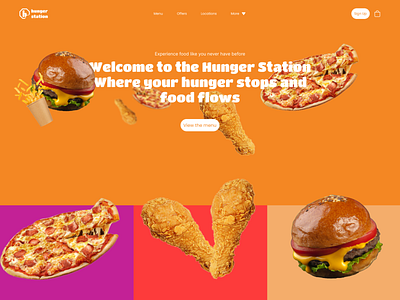 Hunger Station Landing Page design fast food landing page food landing page ui ui design web design