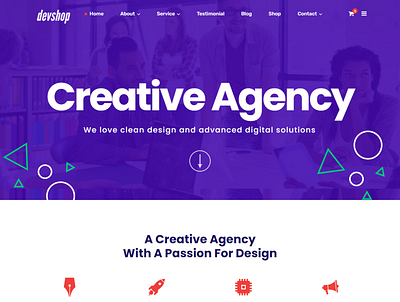 A creative agency design agency site branding landing page