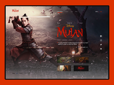Mulan Movie Concept Screen desktop disney movie mulan pixar trailer ui user interface userinterface walt disney web