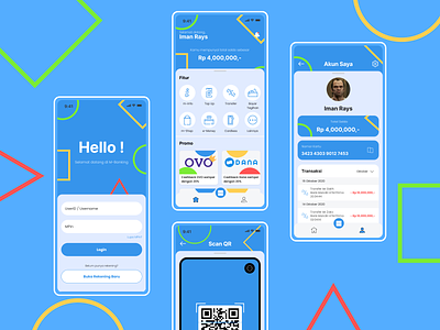 M-Banking Concept App account app bank home icon login mbanking mobile scan qr codes transaction ui ui design user interface