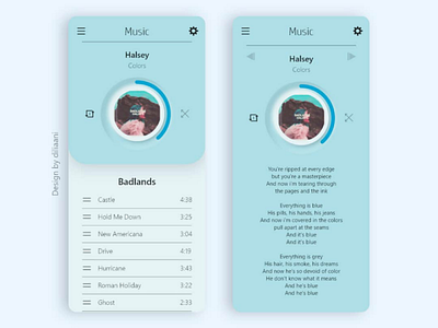 Music Player (Pastel) android blue button color design dribbble feminine halsey indonesia ios music musicplayer pastel portofolio theme ui uidesign uiux userinterface ux