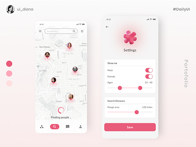 Setting Page (Exploration) android application button daily 100 challange dailyui design dribbble ios location maps portofolio search setting settings ui uiux ux