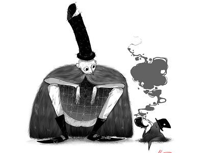 Smokey Hat & Penguin Pipe artwork artworks blackandwhite books cartoon illustration characterdesign dark theme darkcomic fantasyart illustration original art
