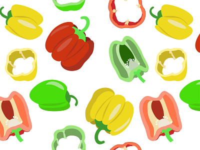 Sweet peppers seamless pattern