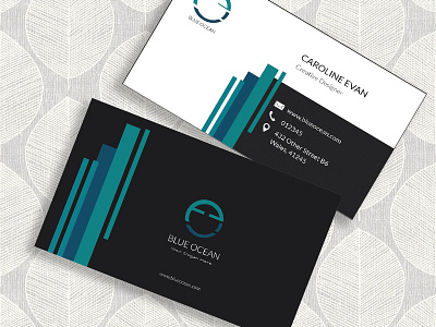 blue black business card black card blue card branding business card business card design identity design