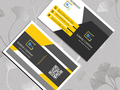 Business Card black business card business card design technology business card yellow business card