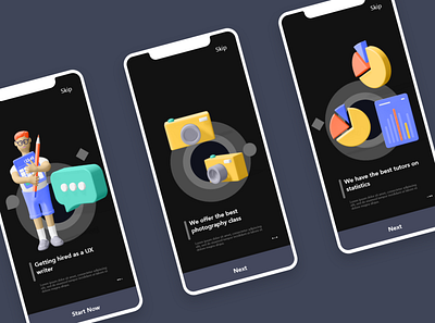 Onboarding Screnn illustration ui ux