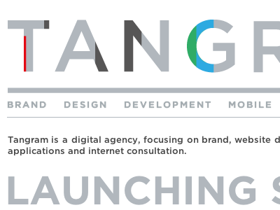 Tangram fonts gotham minimalist web splash