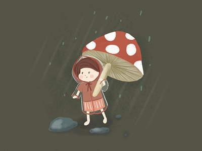 Mushroom Umbrella digital artwork digitalart doodle doodleaday doodleadayjune doodleart illustration illustrationdesign illustrator