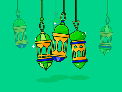 vector lantern arab art culture design eid festival fitr flat greeting illustration islam lantern muslim vector
