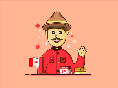 ranger canadian canada canada day character cute design flatdesign greeting illustration independenceday