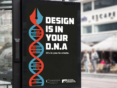 Design Is In Your DNA contrast illustration vector