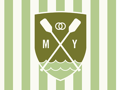 M x Y badge crest rowing wedding