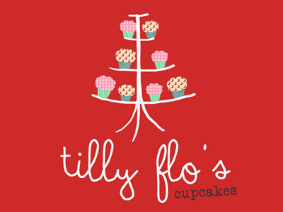Tilly Flo's Cupcakes logo branding cupcake graphic design identity logo