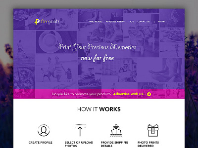 Freeprintz Dribbble free photo print purple website