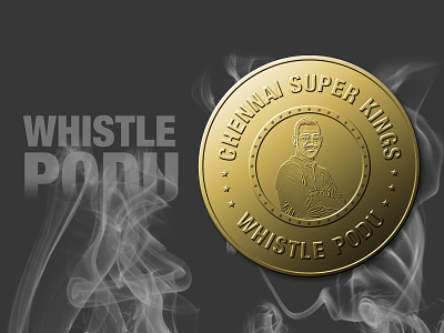 Chennai Super Kings - Whistle Podu chennaisuperkings csk dhoni goldcoin photoshop whistlepodu