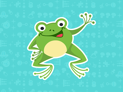Happy Frog character design frog happy texture children