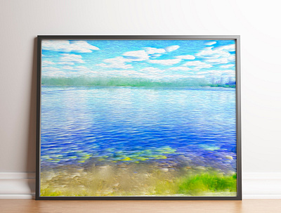 CALM art blue calm decorative art decorativeart design nature art poster river riverside sky wallart