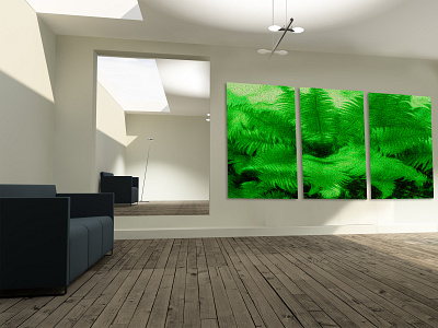 fern art decorative art design fern flower green poster triptych wall wallart