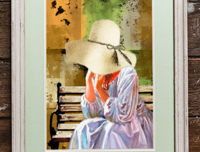 Lady in a summer art cover art cover design decor decoration design hat interior lady picture poster summer wall wallart