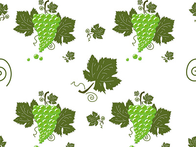 Seamless pattern Green Grapes