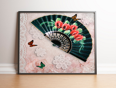 SPAIN 2 art butterfly cover art cover design decor decorative art design fan pattern poster spain wallart