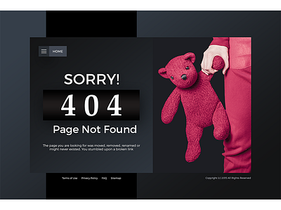 Lost 404 clean dark error flat simple ui website