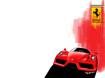 Ferrari Enzo Illustration automotive automotive illustration enzo ferrari ferrarienzo illustraion photoshop red