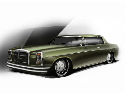 Mercedes Benz W114 Lowrider Illustration