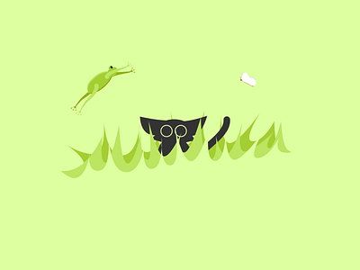 Catventure #8 abstract art butterfly cat character characterdesign design frog graphic graphic design green illustration minimal minimalist vector