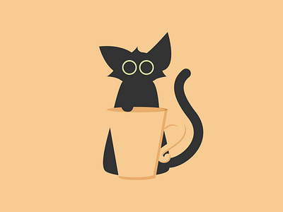 Catventure #9 art cat cat art coffee coffee cup design graphic graphic design illustration illustrator minimal minimalist vector