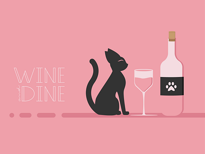 Catventure #12 abstract art cat character design graphic graphic design illustration lettering minimal minimalist pink vector wine