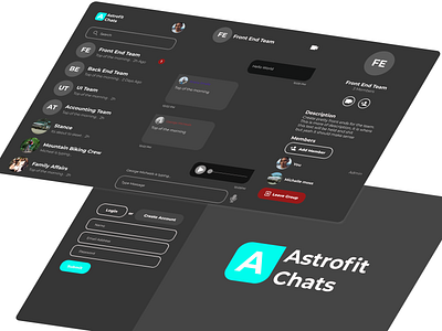 Astrofit Chats app graphic design illustration ui ux