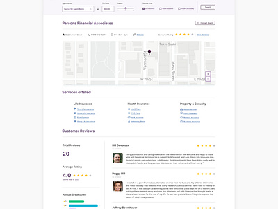 Financial Advisor Search List Result Review Page app branding design financial illustration logo retirement ui ux