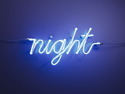 Night 3d art 3dtypography arnold c4d c4dart c4dtoa cinema4d design illustration neon neon light typography