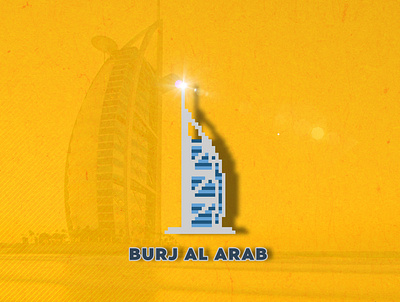 Burj Al Alrab 8bit burj al arab flat design flat illustration illustration pixelart vector