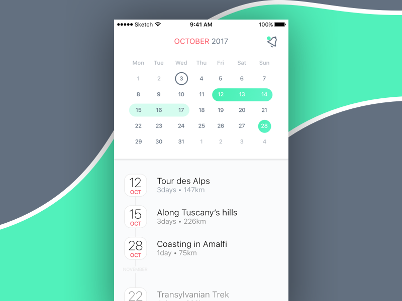 Mixroad_calendar by Gianluca A on Dribbble