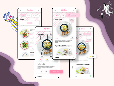 Salad Ordering App 🥗 app illustration mobile mobile app design mobile ui ui ui design uiux ux uxresearch